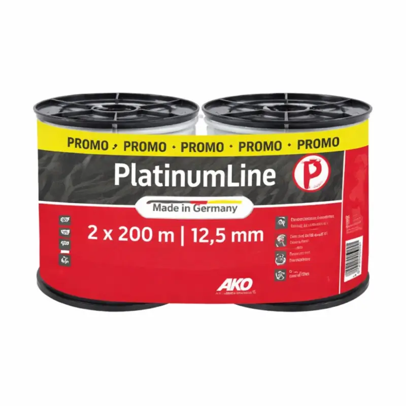 Finale Aktion Weidezaunband PlatinumLine | 2 x 200 m x 12,5 mm | weiß - blau