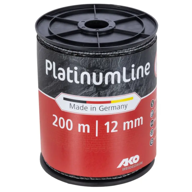 Heißes Angebot Weidezaunband PlatinumLine | 200 m x 12 mm | weiß - schwarz | AKO
