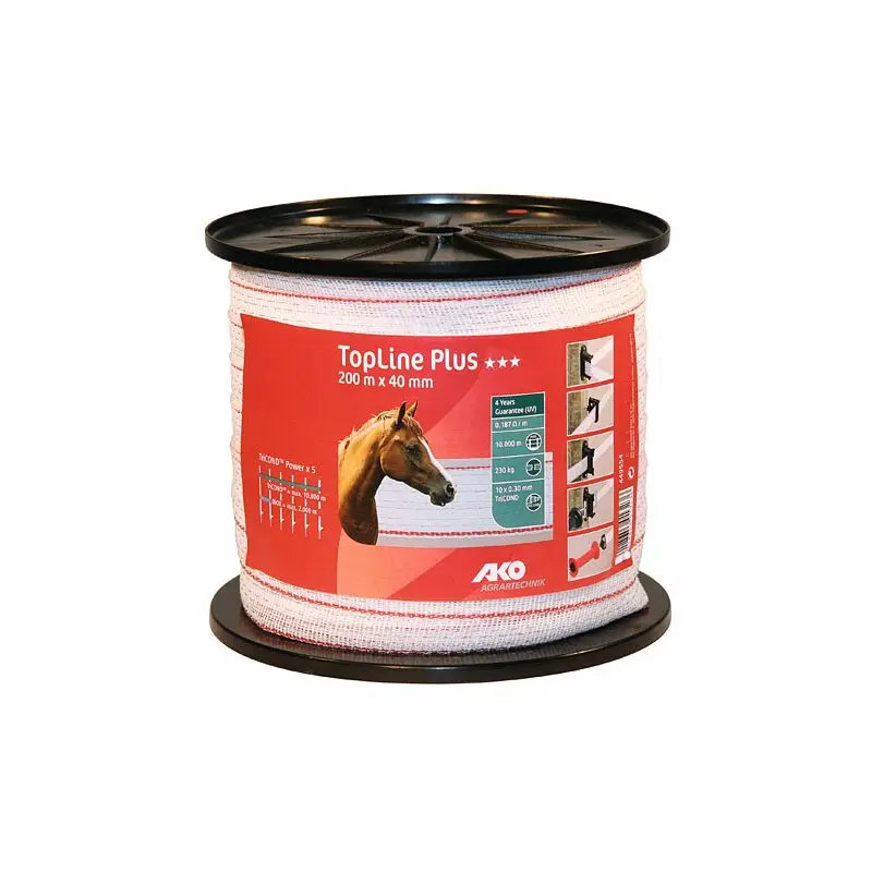 Top-Seller Breitband TopLine Plus weiß/rot 40 mm, 200 m