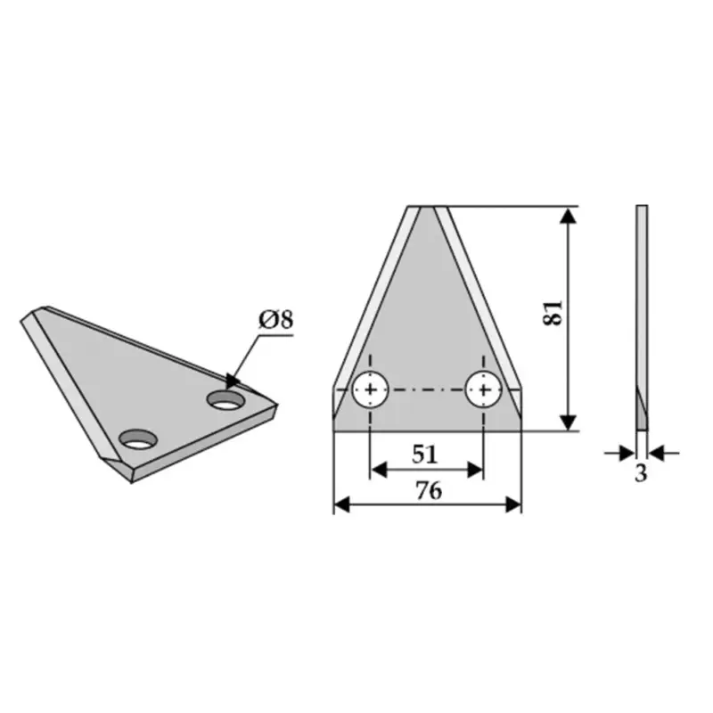 Kracherpreis Fräswalzenklinge passend zu Himel, 81x76x3mm