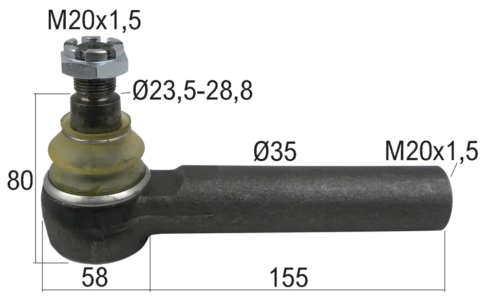 Kugelgelenk Case/Steyr M22x1,5 Solange Der Vorrat Reicht