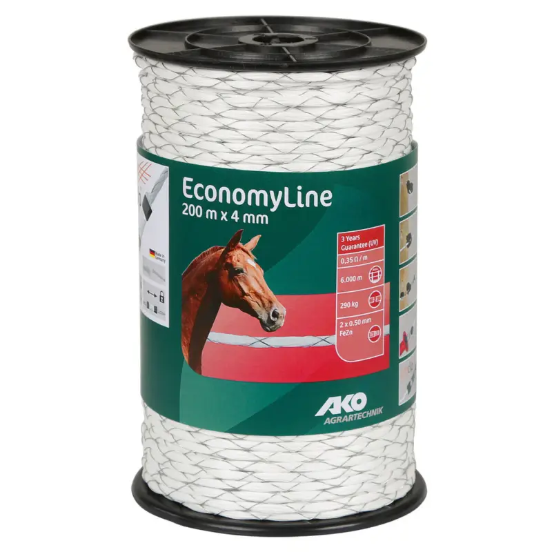 Neu Im Sortiment AKOWeidezaunseil Economy kreuzgewickelt, 4 mm / 200 m