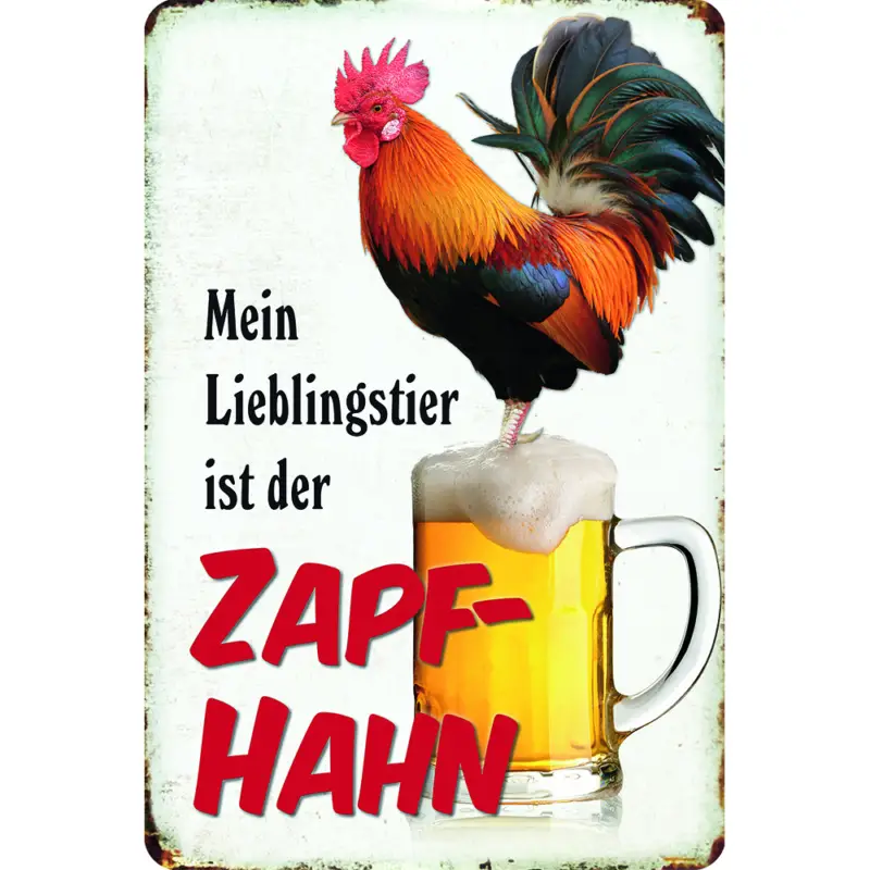 Blechschild 'Zapfhahn' Versand Am Gleichen Tag