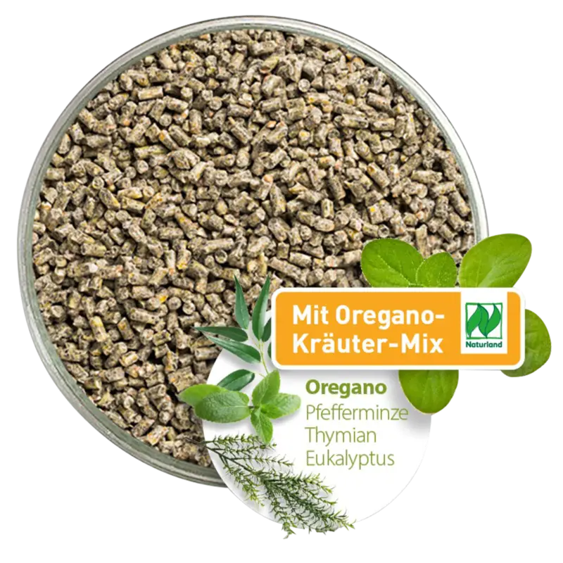 Bio Hühnerfutter Oregano-Kräuter Pellets 14 kg Ausverkauf