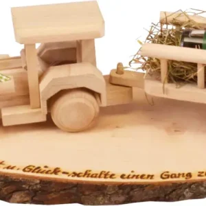 Schnäppchen Traktor mit Ladewagen Spruch Gesundheit und Glück .. Deko Artikel