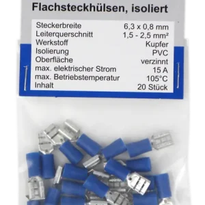 HM MÜLLNERFlachsteckhülse Blau 6,3 mm, 20 Stk. Schnäppchen