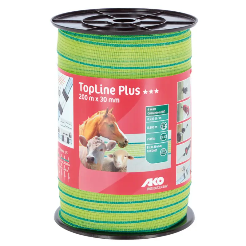 AKOWeidezaunband TopLine neongelb/blau, 30 mm / 200 m Top-Seller