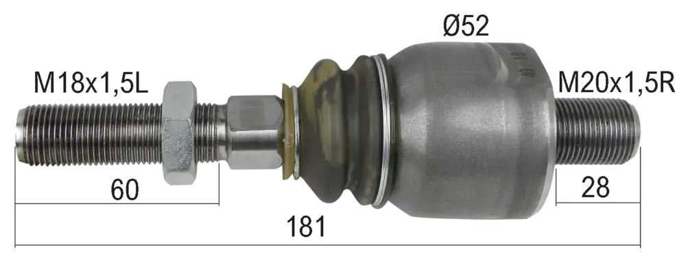 Axialgelenk M18x1,5L, M20x1,5R Preisreduziert