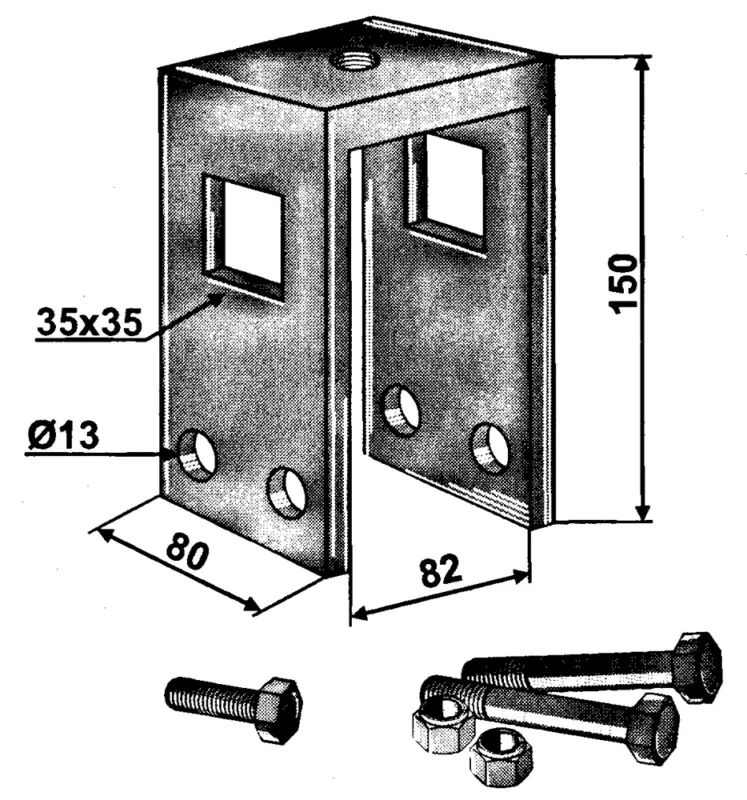 Halter zu Spurlockererzinke für Rahmen 80x80mm Finale Aktion