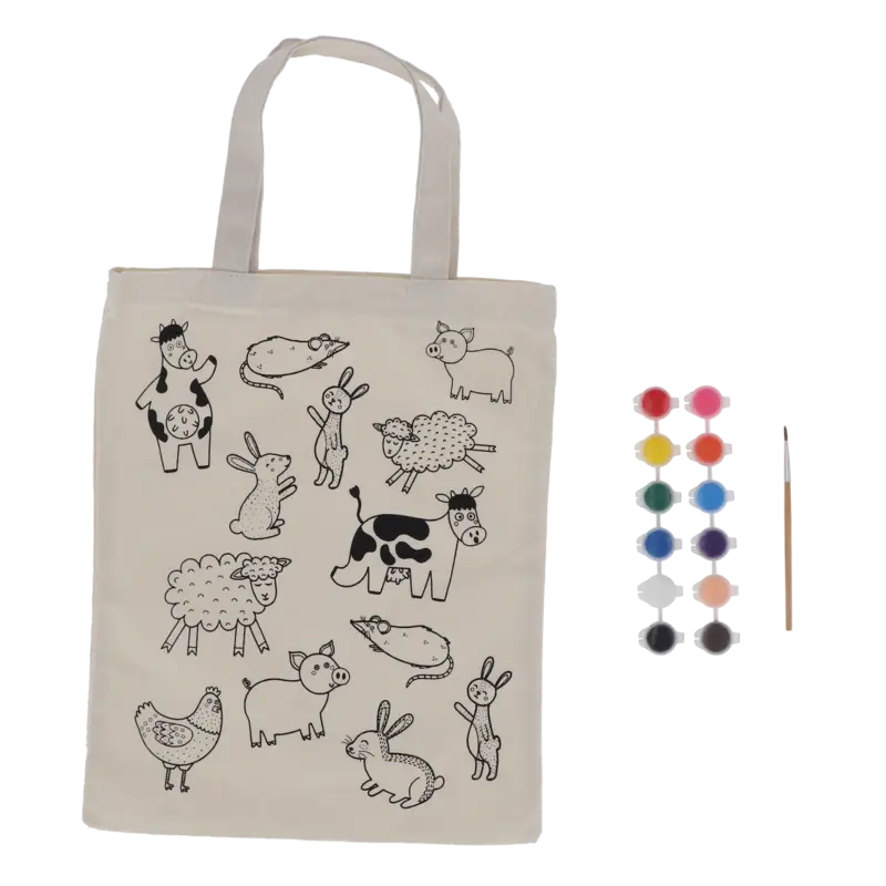 Geprüft Tragtasche Bauernhof zum Ausmalen