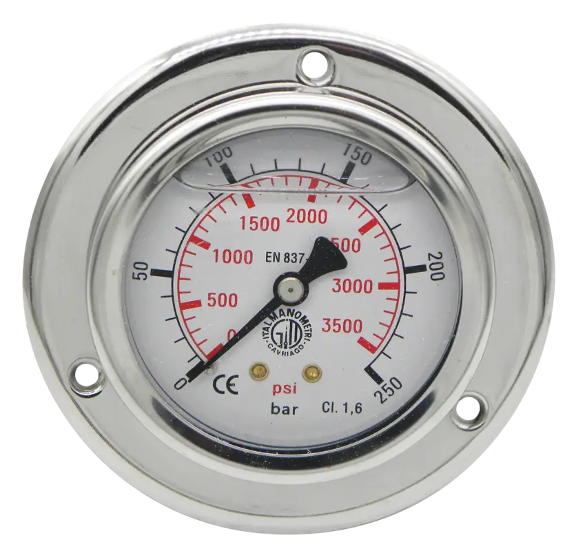 Hydraulik-Manometer mit Frontring Ø 63 mm, Anschluss 1/4 Zoll hinten Nur Heute