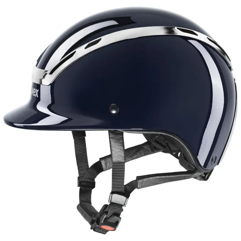 Sichere Zahlung uvex Reithelm exxeed shiny chrome navy glossy, L-XL (59-61 cm)