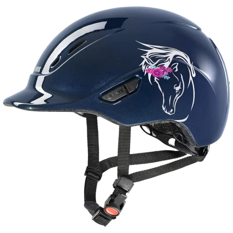 uvex Reithelm kidoxx flower navy shiny, 3XS-XS (49-54 cm) Abverkauf