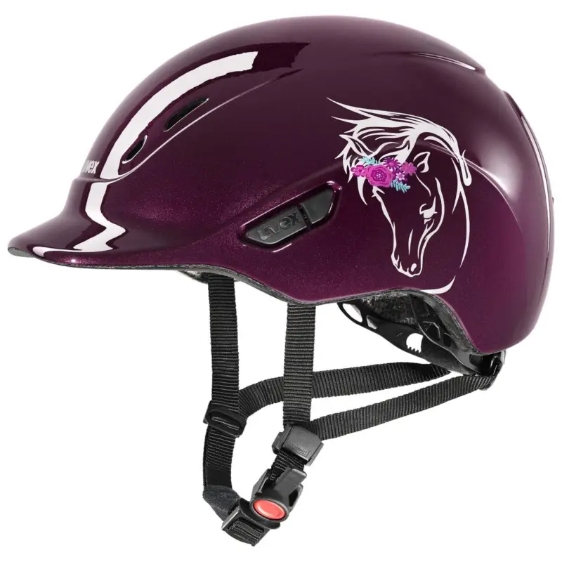 uvex Reithelm kidoxx flower burgundy shiny, 3XS-XS (49-54 cm) Knallerangebot