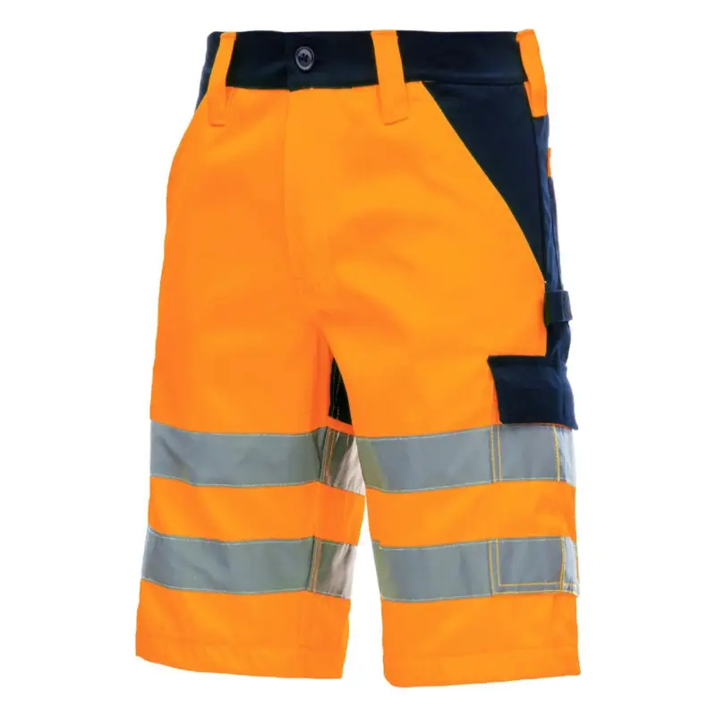 Rabatt Nitras Motion Tex Viz Warnschutz kurze Hose neonorange/marineblau, 64