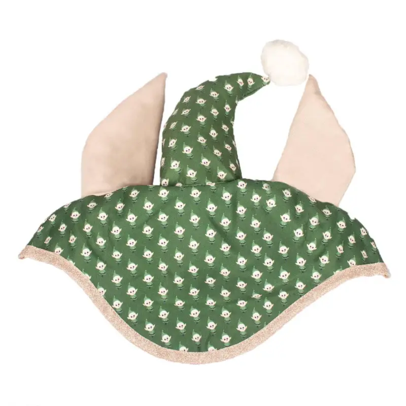 Preiswert QHP Ohrhaube Weihnachten Elf print Full = Warmblut