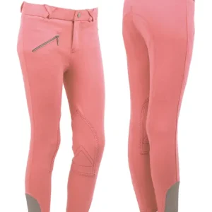 Geprüft Q-Essentials Reithose Junior flamingo-pink, 140