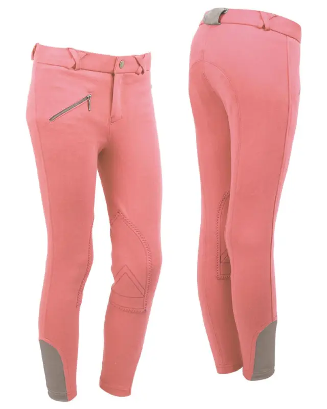 Geprüft Q-Essentials Reithose Junior flamingo-pink, 140