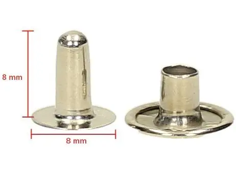 Saisonangebot LEDERNIETEN kurz, 8 mm, 20 Stück