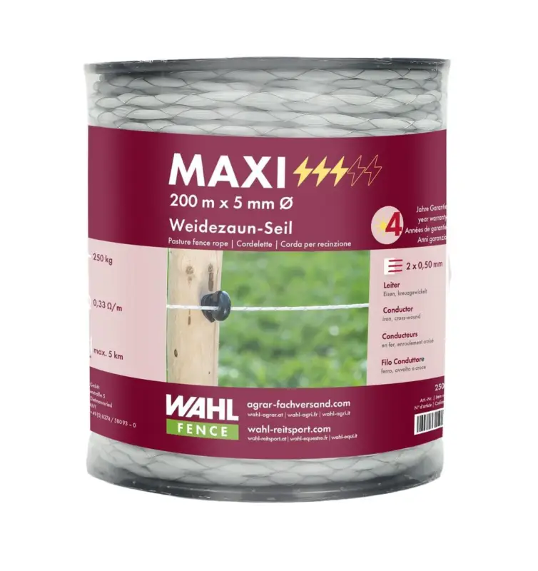 WAHL-FENCE Weidezaunseil - MAXI, weiß - 4 mm / 200m Jetzt Kaufen