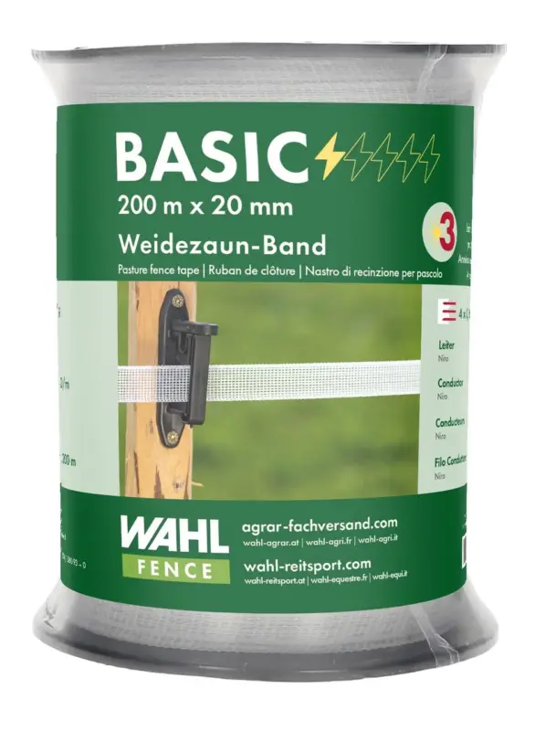 WAHL-FENCE Weidezaunband BASIC weiß - 10 mm/200 m Preiswert
