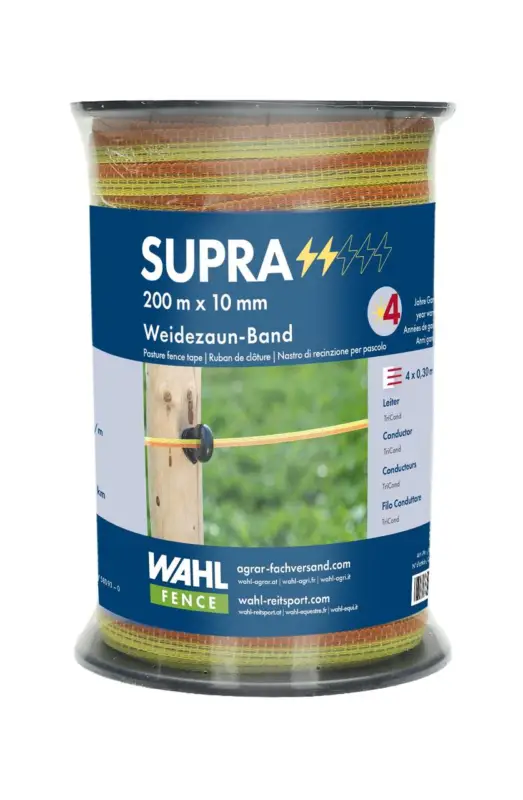 WAHL-FENCE Weidezaunband SUPRA 10 mm / 200 m Ausverkauf
