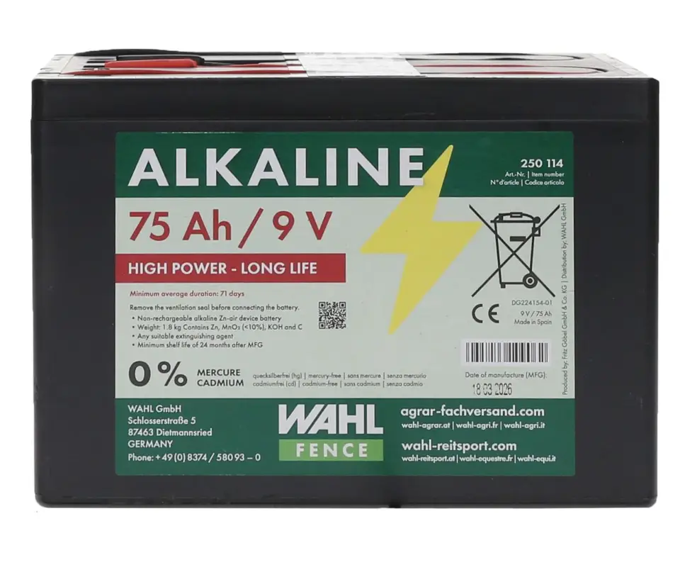 Kracherpreis WAHL-FENCE Weidezaunbatterie 9 V - 130 Ah