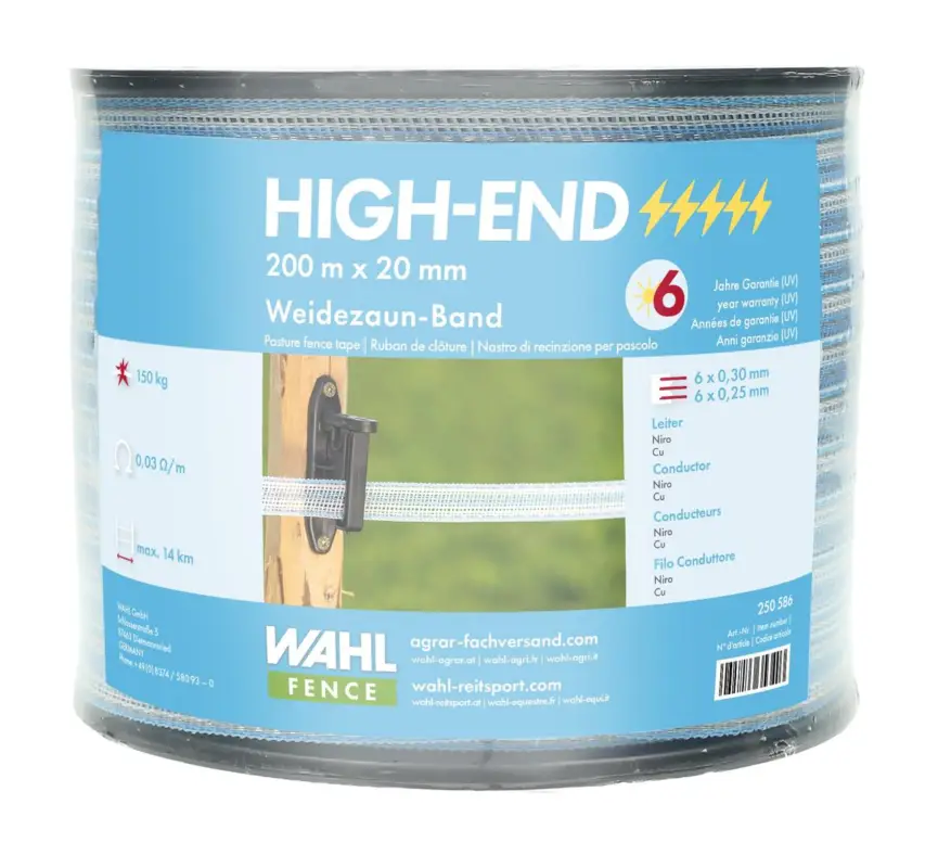 WAHL-FENCE Weidezaunband - HIGH END 20mm / 200m Bestseller