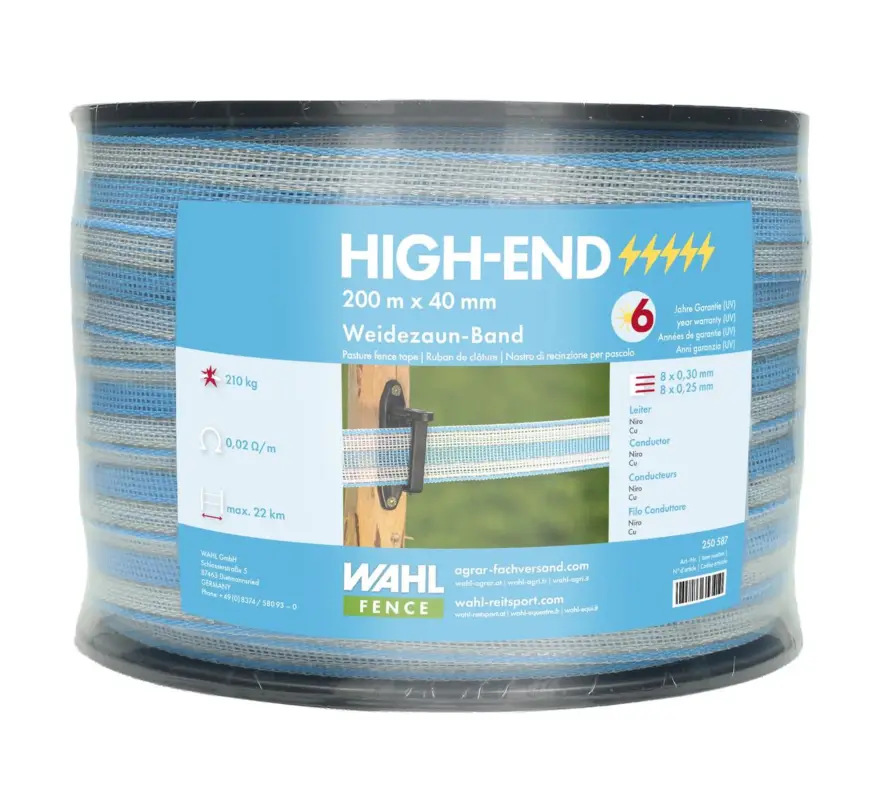 WAHL-FENCE Weidezaunband - HIGH END 40 mm / 200 m Markenprodukt