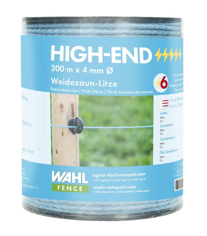 Garantierte Lieferung WAHL-FENCE Weidezaunlitze - HIGH END - 4 mm / 300 m