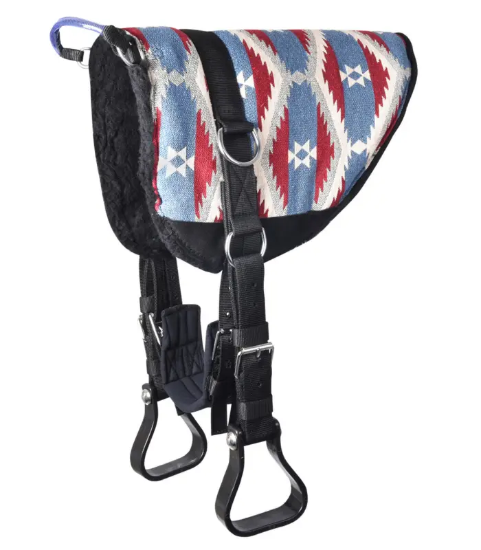 Waldhausen Bare-Back-Pad, Reitkissen blau/rot, Shetty Abverkauf