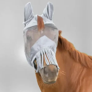 WAHL-Hausmarke Fliegenmaske Premium mit Ohren silbergrau, Pony Preisknaller