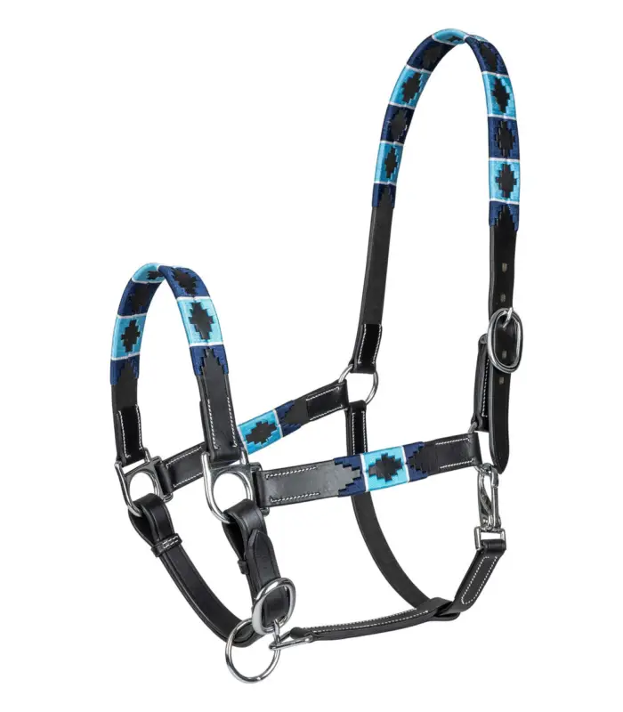 Waldhausen Lederhalfter X-Line Polo schwarz/blau, WB Schneller Versand