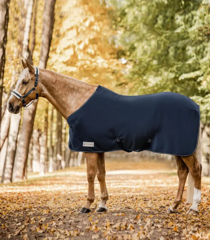 Super-Preis Waldhausen ECONOMIC Fleecedecke mit Kreuzgurten nachtblau, 145 cm