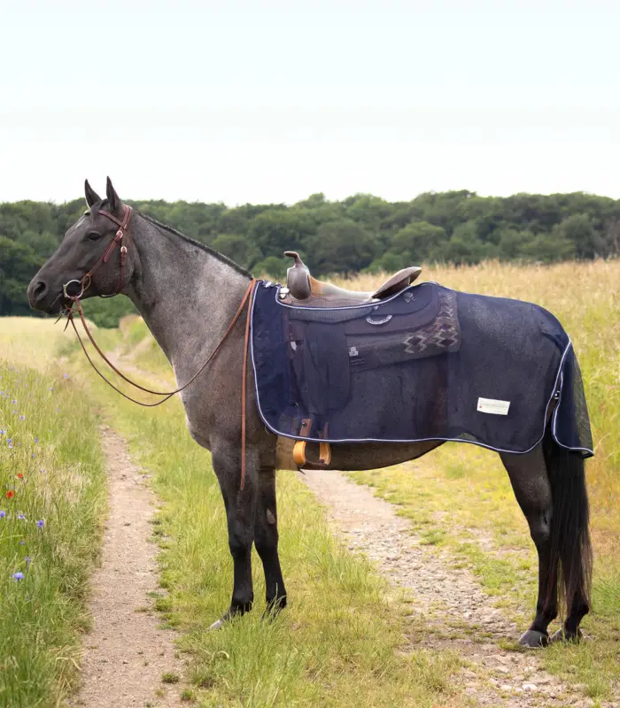 Waldhausen Comfort Fliegen-Ausreitdecke Western nachtblau, 125 cm Ausverkauf