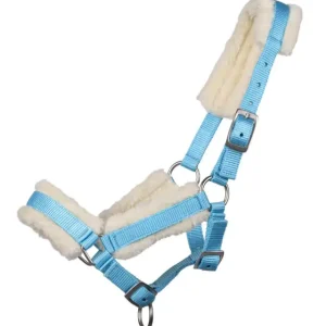 Q-Essentials Fohlenhalfter mit Pelz baby blau, Falabellafohlen Nur Heute