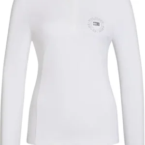 Tommy Hilfiger Taylor Strass Langarm Turniershirt optic white, M Zertifiziert