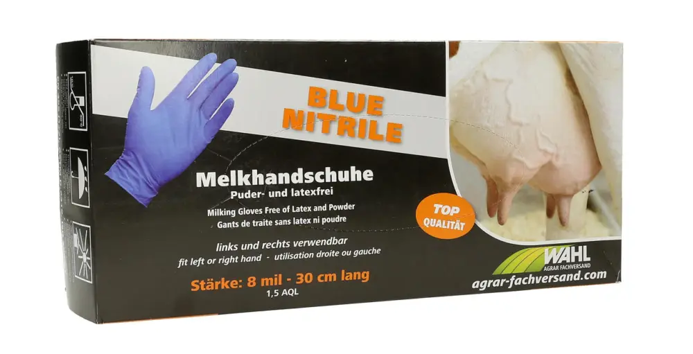 Meistverkauft WAHL-Hausmarke Melkhandschuh BLUE NITRILE 8 mil XXL