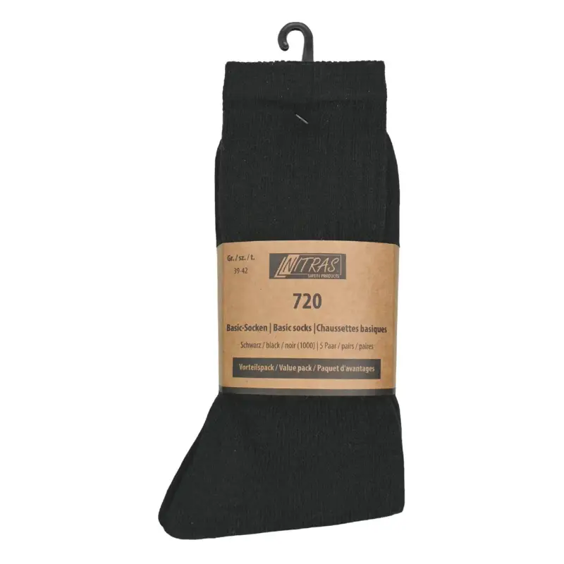 Nitras Basic Socken - 5er-Pack schwarz, 35/38 Highlight