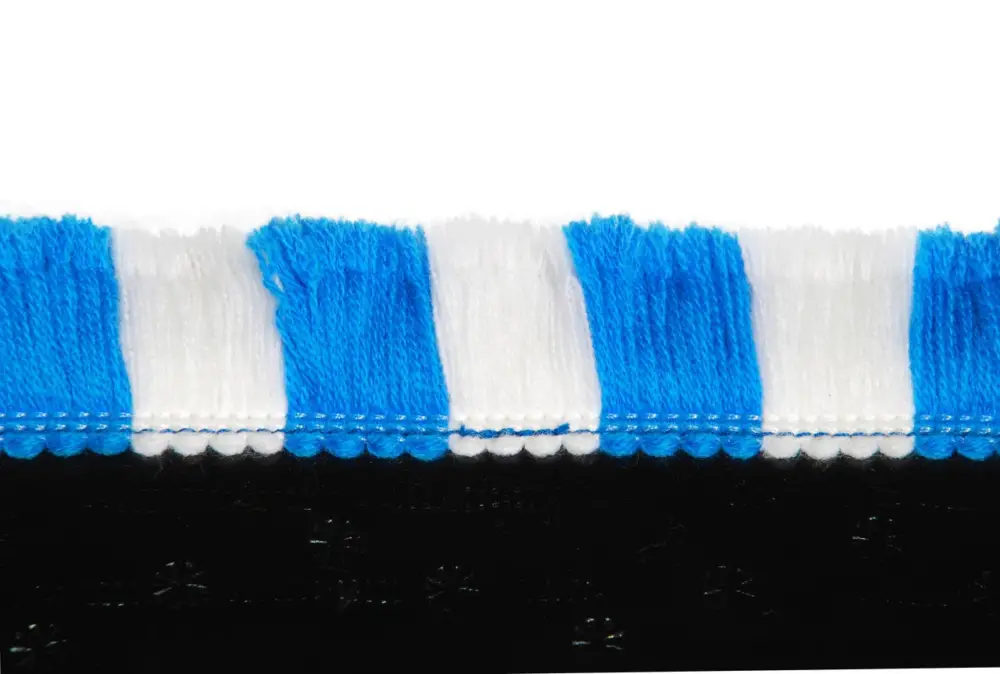 Fransenriemen Blechschnalle, Ledergravur 10 cm | 100 cm, keine Größe blau/weiß Bestseller