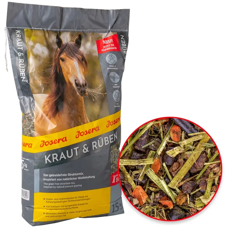 JOSERA "Kraut & Rüben", getreidefreier Strukturmix für Pferde, 15kg Jetzt Kaufen