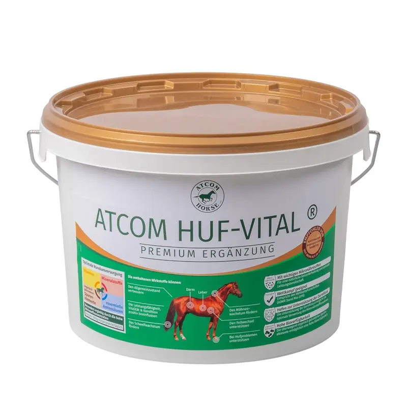 ATCOM "HUF-VITAL", Premium-Versorgung für alle Pferde mit Hufproblemen, 5kg Eimer Preisreduziert