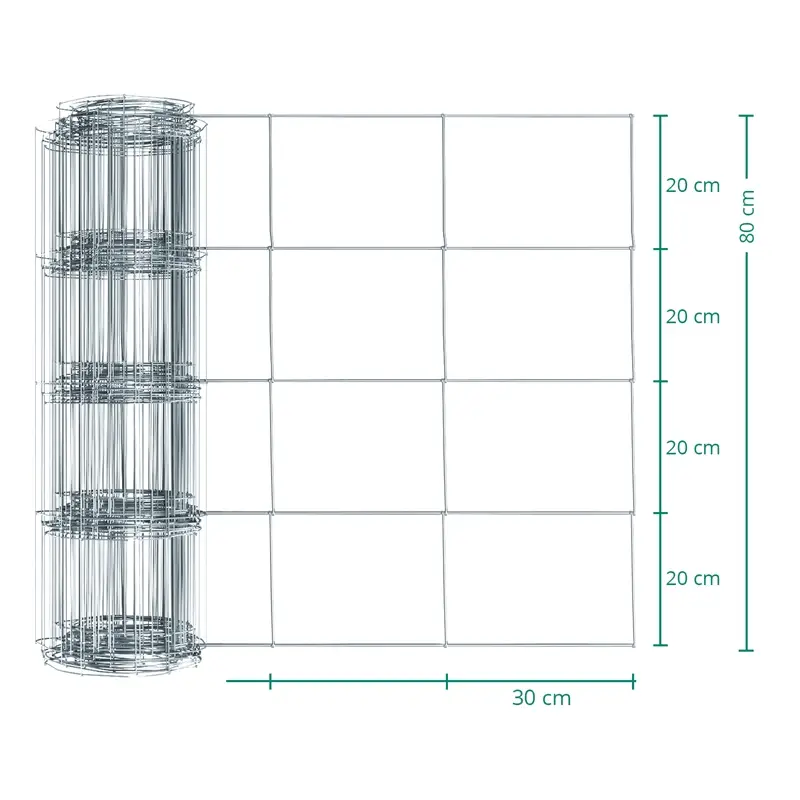 Geprüft 50m VOSS.farming Classic Wildzaun, Knotengeflecht, Höhe 80cm - 80/05/30, verzinkt