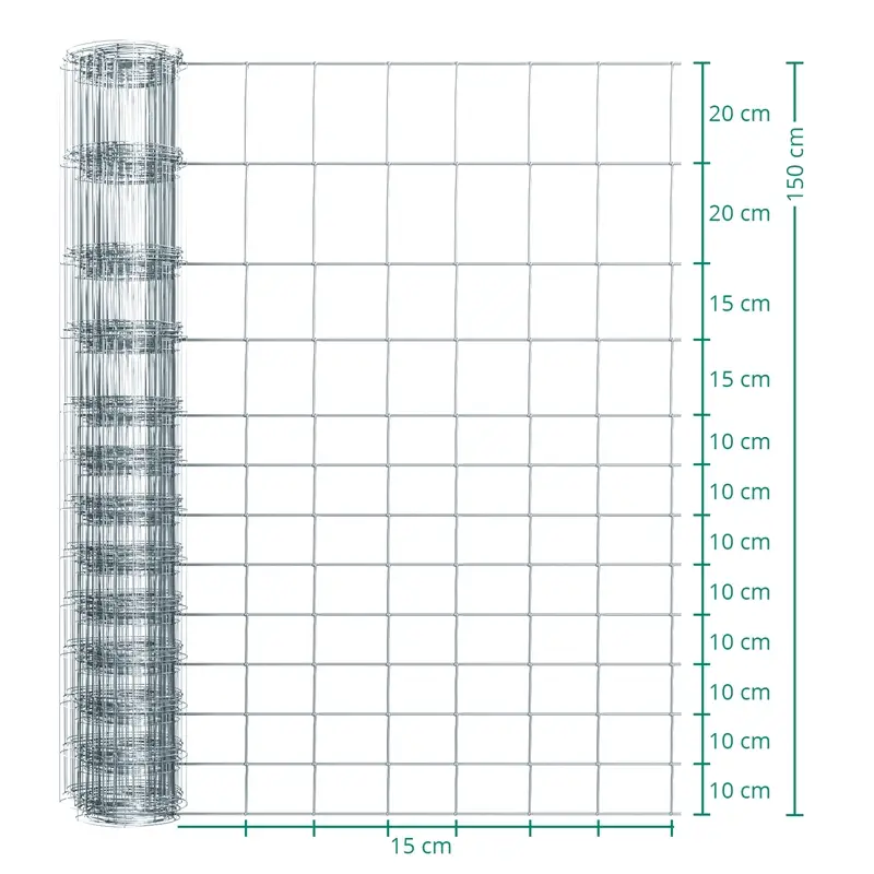 Direktkauf 50m VOSS.farming Classic Wildzaun, Knotengeflecht, Höhe 150cm - 150/13/15, verzinkt