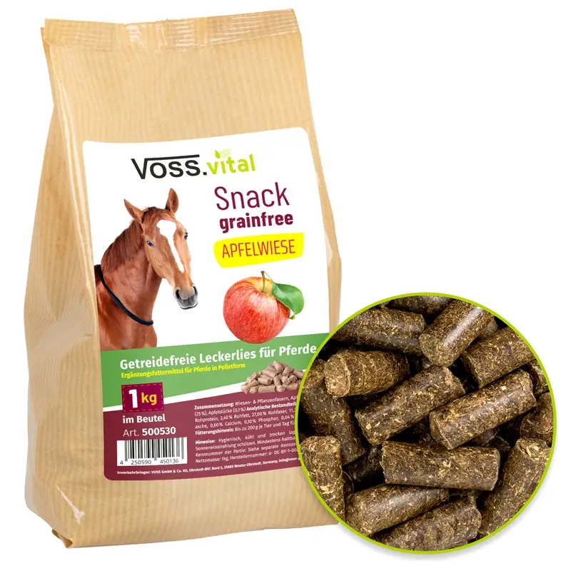 VOSS.vital Snack grainfree APFELWIESE - Pferdeleckerlies, 1kg Top-Seller