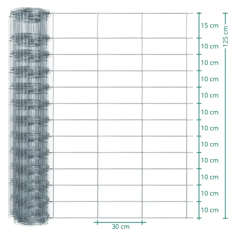 Schneller Versand 50m VOSS.farming Premium Wildzaun, Knotengeflecht, Höhe 125cm - 125/13/30, verzinkt