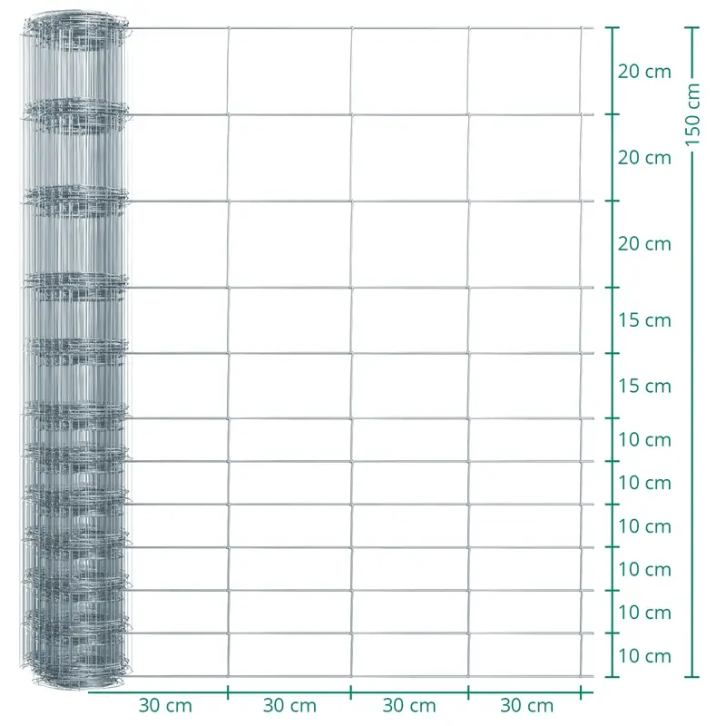 Solange Der Vorrat Reicht 50m VOSS.farming Premium Wildzaun, Knotengeflecht, Höhe 150cm - 150/12/30, verzinkt