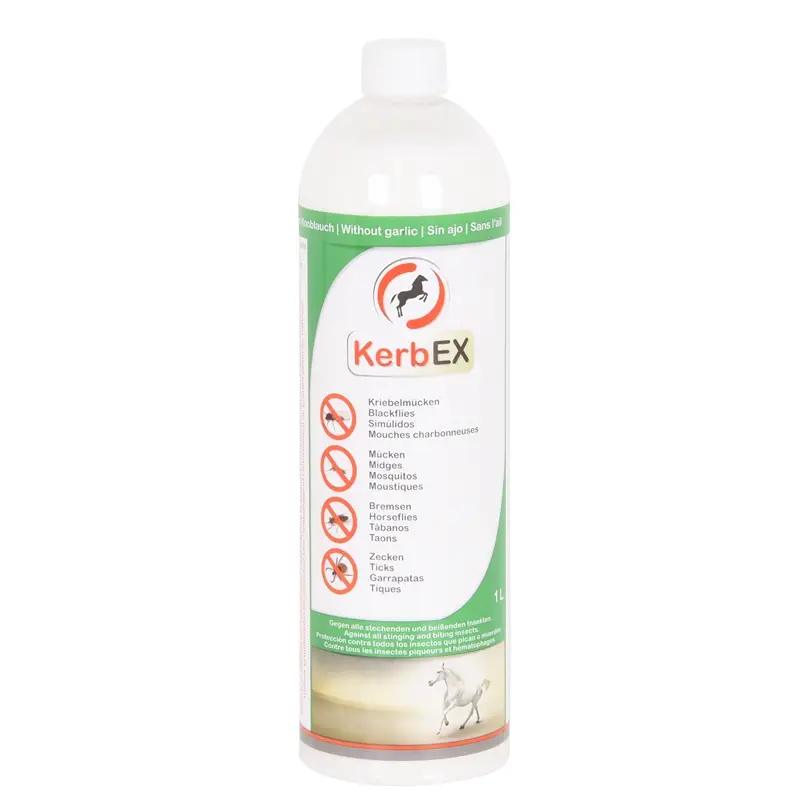 Direkt Vom Hersteller KerbEX grün, ohne Knoblauch - Insektenabwehrmittel für Pferde, 1 Liter