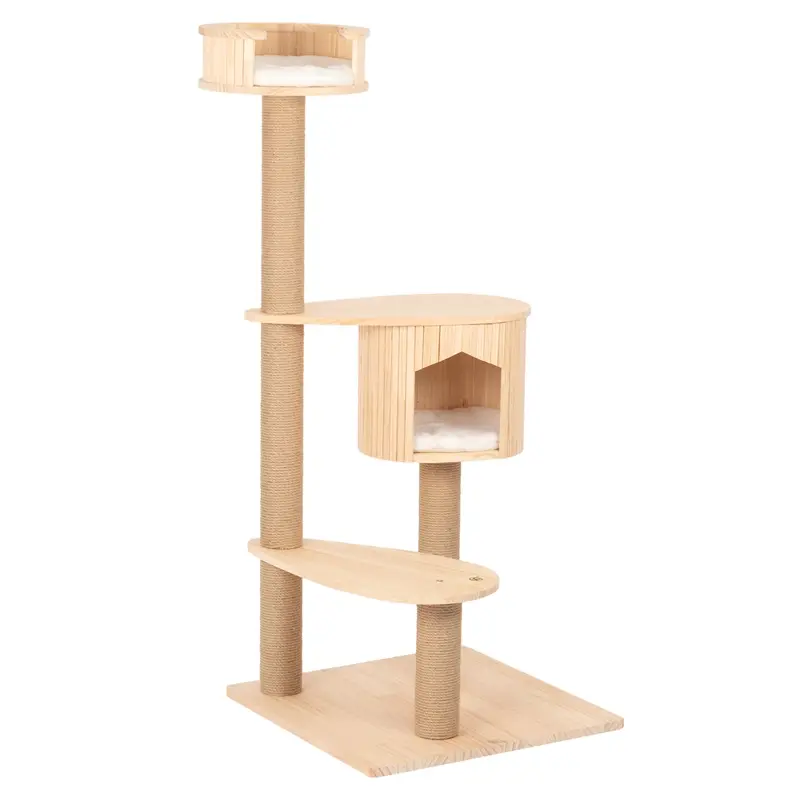 Schneller Versand VOSS.pet Kratzbaum "Isabel" - Premium Massivholz Katzenkratzbaum
