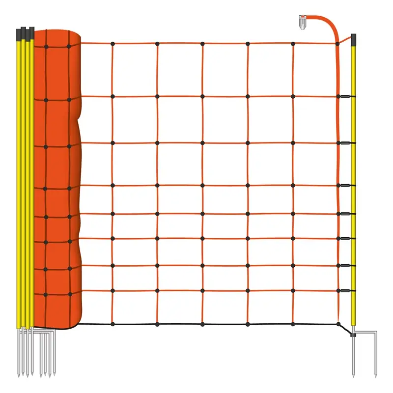 Jetzt Bestellen 50m VOSS.farming Elektrozaun-Netz, 108cm, 2 Spitzen, gelbe Pfähle